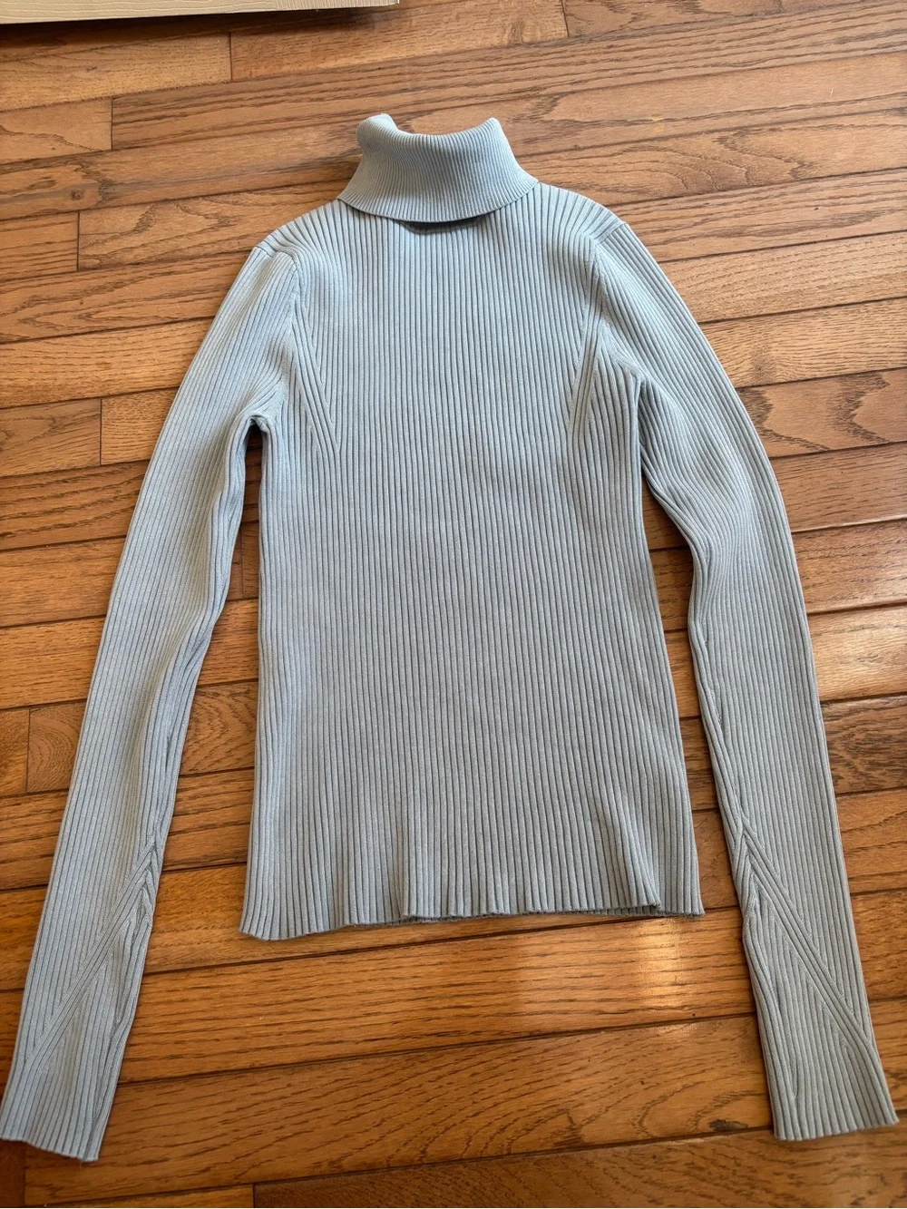 Lafayette 148 New York Ribbed Turtleneck Sweater in Pale Blue